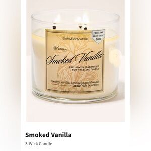 NIB Bath & Body Works “Smoked Vanilla”3-Wick Candle.